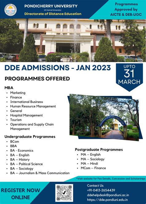 pu dde|Distance MBA Course at Pondicherry University: .